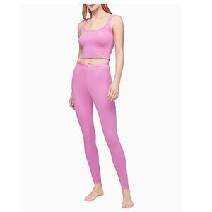 Calvin Klein Sleepwear Ribbed Sleep Leggings Pink Lilac Rain M